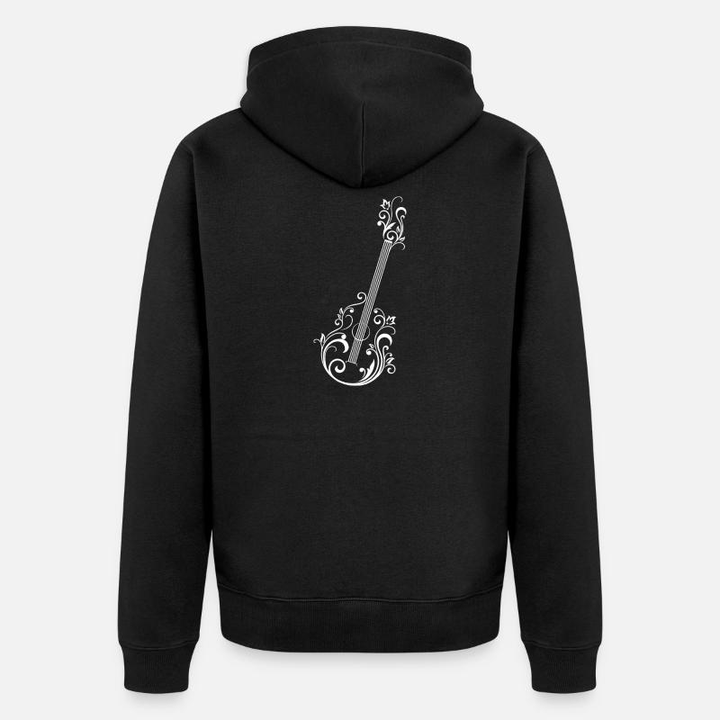 Kunstvolles Gitarrendesign - Unisex Premium Bio Zip Hoodie - Schwarz