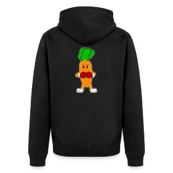 Karotte Boxer Boxhandschuhe Boxen - Unisex Premium Bio Zip Hoodie - Schwarz - Hinten - Nico (187cm)
