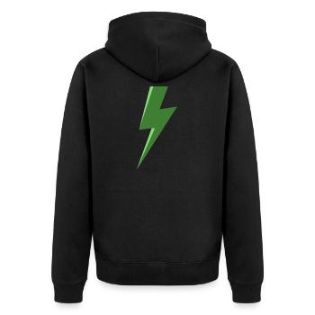 Eclair vert - Veste à capuche bio Premium Unisexe - noir - Dos - Nico (187cm)