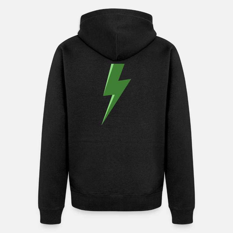 Eclair vert - Veste à capuche bio Premium Unisexe - noir