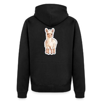Lama Alpaga Lama Lama Cadeau Animal - Veste à capuche bio Premium Unisexe - noir - Dos - Nico (187cm)