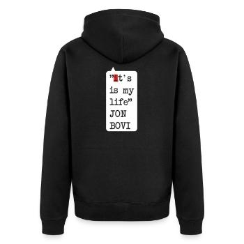 It's my life – funny fake saying design - Unisex Premium Organic Zip Hoodie - black - Back - Nico (187cm)