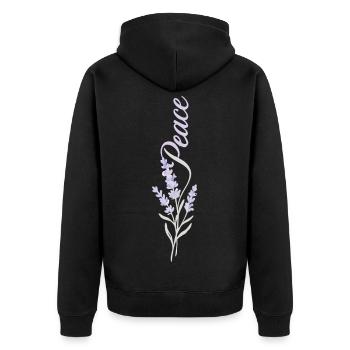 Fleur de lavande de la paix - Veste à capuche bio Premium Unisexe - noir - Dos - Nico (187cm)