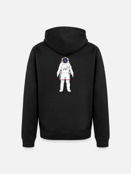 Astronautenanzug Illustration - Unisex Premium Bio Zip Hoodie - Schwarz