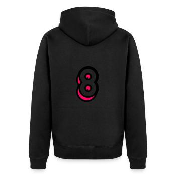 8 ANS. 8e ANNIVERSAIRE. ANNIVERSAIRE 8 ANS. 8 - Veste à capuche bio Premium Unisexe - noir - Dos - Nico (187cm)