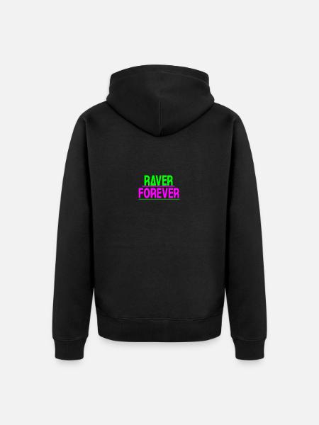 Raver forever - Unisex Premium Organic Zip Hoodie - black