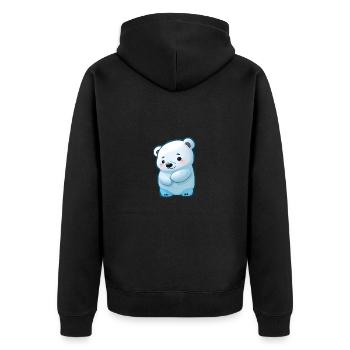 Totally cute polar bear - Unisex Premium Organic Zip Hoodie - black - Back - Nico (187cm)