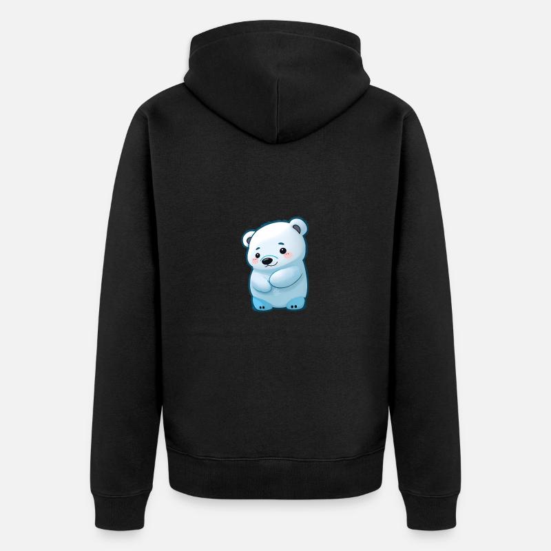 Total niedlicher Eisbär - Unisex Premium Bio Zip Hoodie - Schwarz