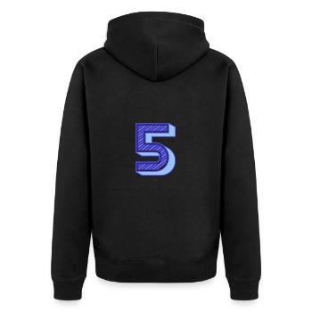 5. 5 YEARS. 5th ANNIVERSARY. 5 YEAR ANNIVERSARY - Unisex Premium Organic Zip Hoodie - black - Back - Nico (187cm)