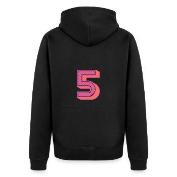 5. 5 YEARS. 5th ANNIVERSARY. 5 YEAR ANNIVERSARY - Unisex Premium Organic Zip Hoodie - black - Back - Nico (187cm)