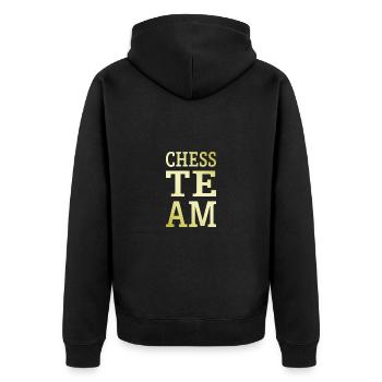 Chess Team - Unisex Premium Organic Zip Hoodie - black - Back - Nico (187cm)