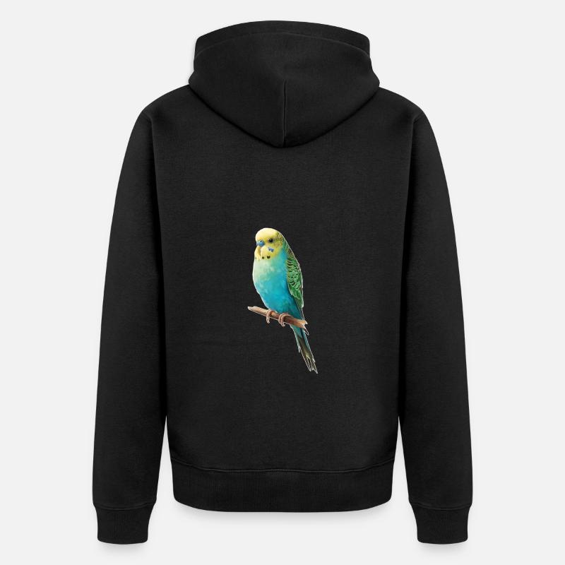 Perruche ondulée - Veste à capuche bio Premium Unisexe - noir