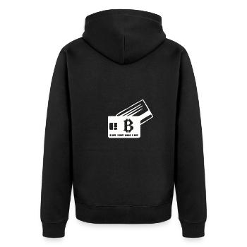 Carte bitcoin - Veste à capuche bio Premium Unisexe - noir - Dos - Nico (187cm)