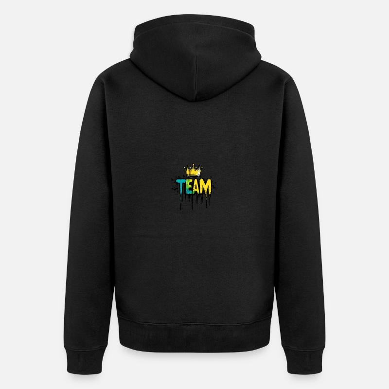 Team Klecks Krone - Unisex Premium Bio Zip Hoodie - Schwarz