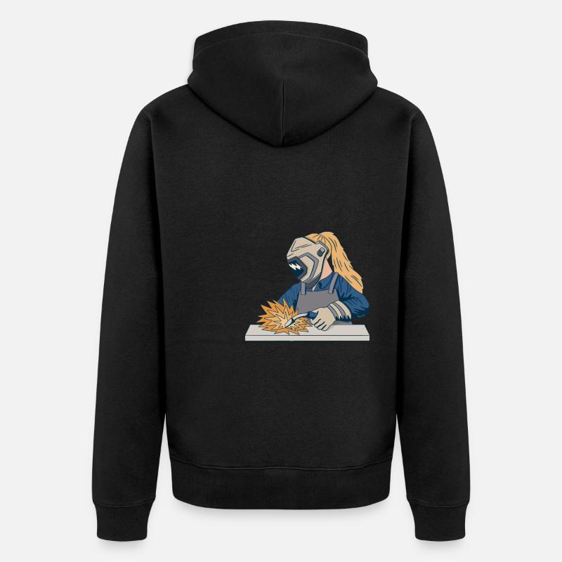 Welder Mama pour soudeurs et - Veste à capuche bio Premium Unisexe - noir