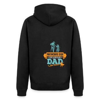 Motocross Vater cooler Papa - Unisex Premium Bio Zip Hoodie - Schwarz - Hinten - Nico (187cm)