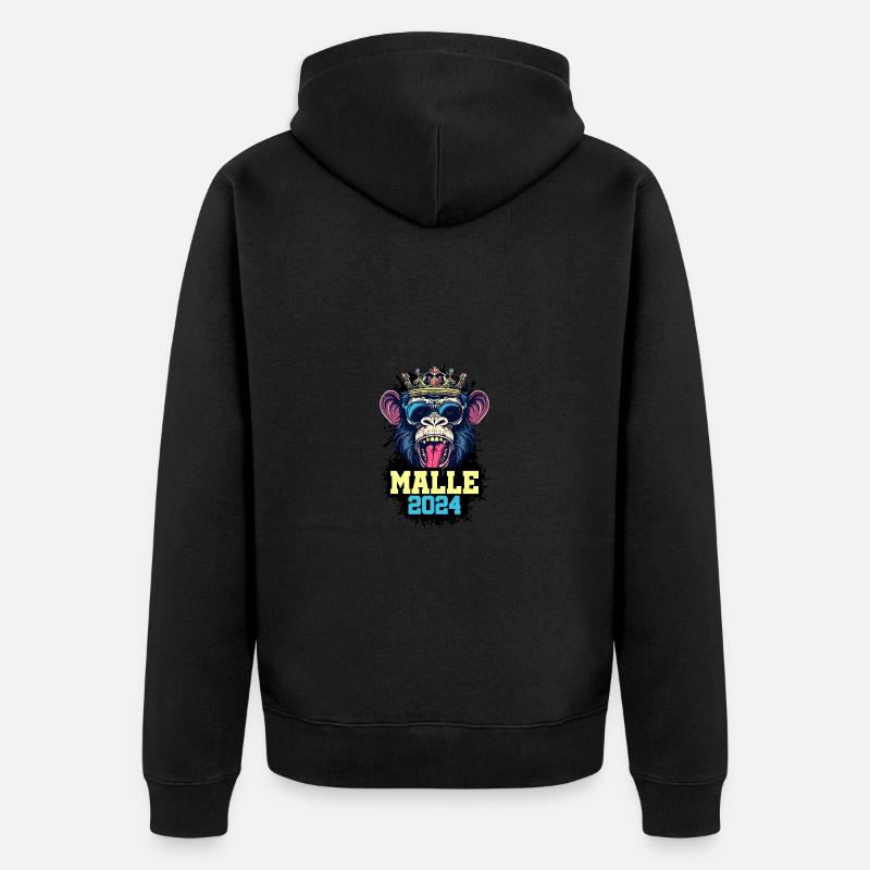 Malle 2024 Singe - Veste à capuche bio Premium Unisexe - noir