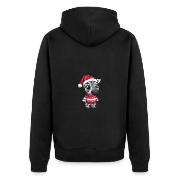 Zebra Weihnachten Comic - Unisex Premium Bio Zip Hoodie - Schwarz - Hinten - Nico (187cm)