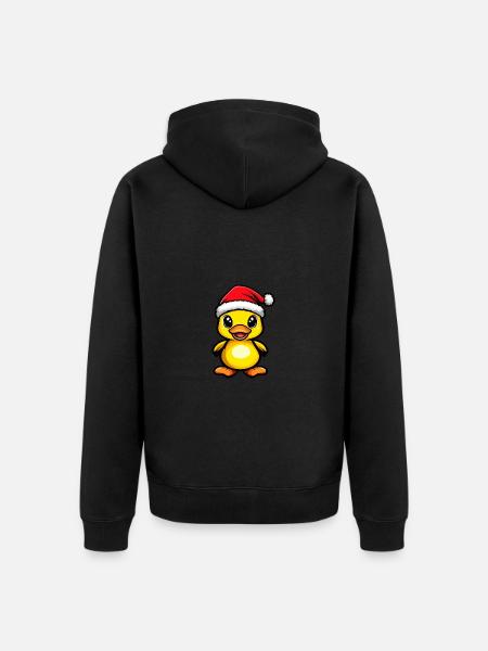Duck Christmas Cute - Unisex Premium Organic Zip Hoodie - black