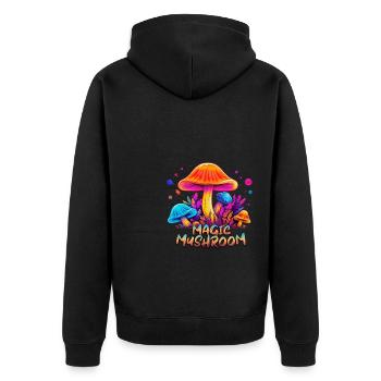 Champignon Magique Coloré - Veste à capuche bio Premium Unisexe - noir - Dos - Nico (187cm)