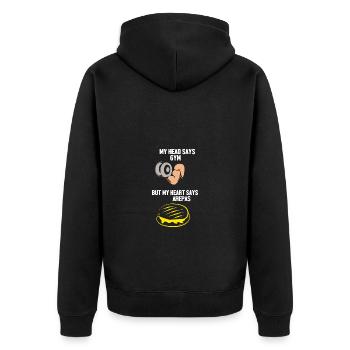 Kolumbien - Unisex Premium Bio Zip Hoodie - Schwarz - Hinten - Nico (187cm)