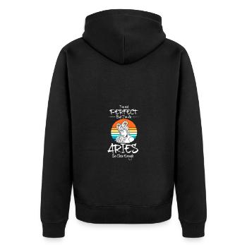 Sternzeichen Widder - Unisex Premium Bio Zip Hoodie - Schwarz - Hinten - Nico (187cm)