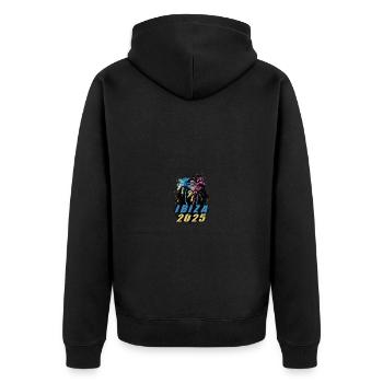 Ibiza 2025 Vacances Palmiers Coloré - Veste à capuche bio Premium Unisexe - noir - Dos - Nico (187cm)