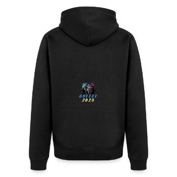 Grèce 2025 Vacances Palmiers Colorés - Veste à capuche bio Premium Unisexe - noir - Dos - Nico (187cm)