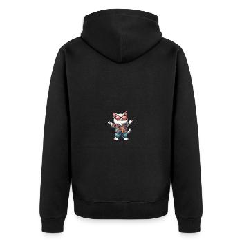 Cat Comic Holiday - Unisex Premium Organic Zip Hoodie - black - Back - Nico (187cm)