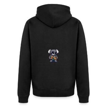 Koala Comic Vacation - Unisex Premium Organic Zip Hoodie - black - Back - Nico (187cm)