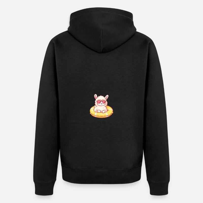 Alpaga Lama Bande Dessinée Cool - Veste à capuche bio Premium Unisexe - noir