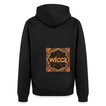 keltischer rahmen wicca e 118 - Unisex Premium Bio Zip Hoodie - Schwarz - Hinten - Nico (187cm)