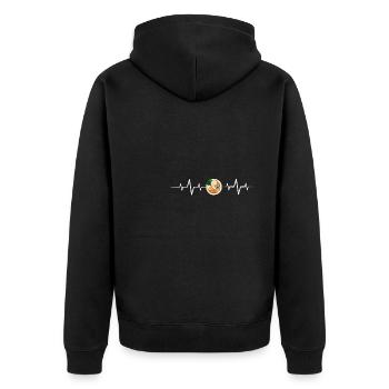 Ramen Anime Herzschlag - Unisex Premium Bio Zip Hoodie - Schwarz - Hinten - Nico (187cm)
