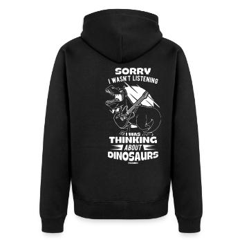 Désolé de ne pas écouter Dinosaurs - Veste à capuche bio Premium Unisexe - noir - Dos - Nico (187cm)