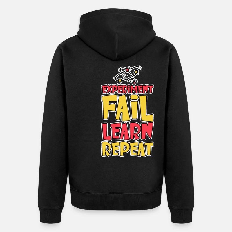 Experiment Fail Learn Repeat 2 - Unisex Premium Bio Zip Hoodie - Schwarz