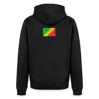 Congo Collection 'by nikkkooo - Unisex Premium Bio Zip Hoodie - Schwarz - Hinten - Nico (187cm)