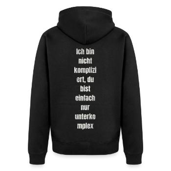 Dicton pas compliqué - Veste à capuche bio Premium Unisexe - noir - Dos - Nico (187cm)
