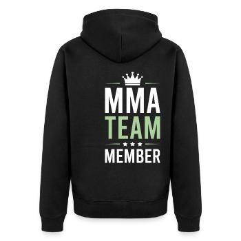 Mma Team - Unisex Premium Bio Zip Hoodie - Schwarz - Hinten - Nico (187cm)