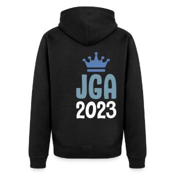 Jga 2023 Junggesellenabschied - Unisex Premium Bio Zip Hoodie - Schwarz - Hinten - Nico (187cm)