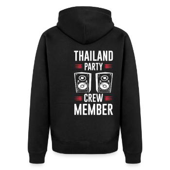 Thailand Party Crew - Unisex Premium Bio Zip Hoodie - Schwarz - Hinten - Nico (187cm)
