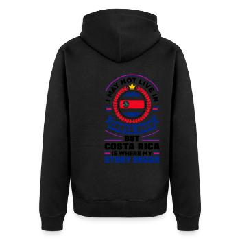 Costa Rica Costa Rica Costa Rica Flagge Costa Rica - Unisex Premium Bio Zip Hoodie - Schwarz - Hinten - Nico (187cm)