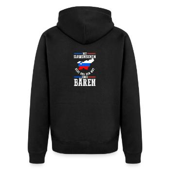 Slovènes Slovénie - Veste à capuche bio Premium Unisexe - noir - Dos - Nico (187cm)