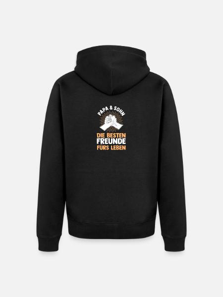 Dad and son - Unisex Premium Organic Zip Hoodie - black