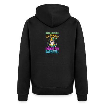 Karnevalskostüm Fasching Karneval - Unisex Premium Bio Zip Hoodie - Schwarz - Hinten - Nico (187cm)