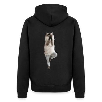 Himalaya - Unisex Premium Bio Zip Hoodie - Schwarz - Hinten - Nico (187cm)
