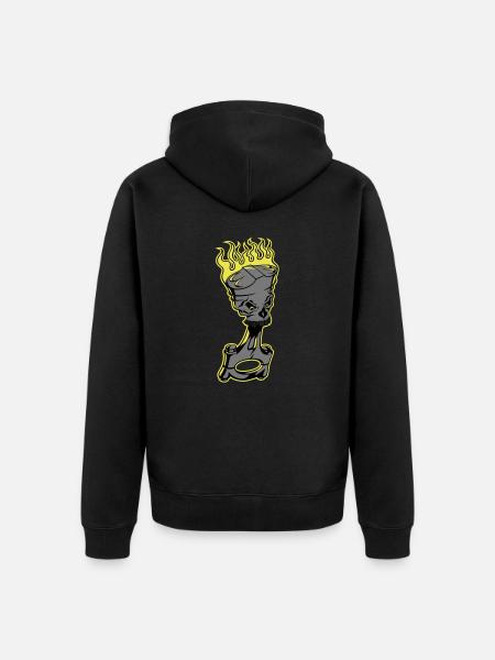 Piston - Burning piston with skull - Unisex Premium Organic Zip Hoodie - black
