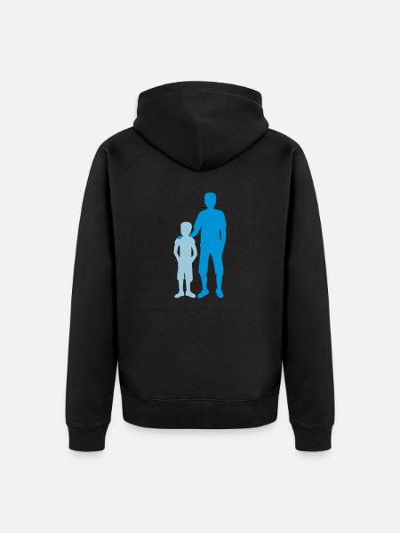 Silhouette big brother siblings - Unisex Premium Organic Zip Hoodie - black