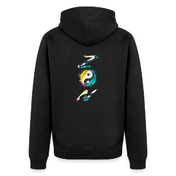 Yin Yang. Zen - Veste à capuche bio Premium Unisexe - noir - Dos - Nico (187cm)