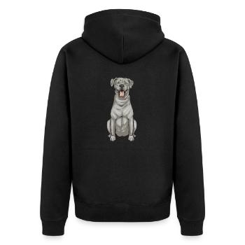 Silver Labrador Retriever Silver Lab - Unisex Premium Organic Zip Hoodie - black - Back - Nico (187cm)