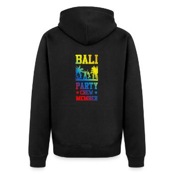 Equipe de fête à Bali - Veste à capuche bio Premium Unisexe - noir - Dos - Nico (187cm)